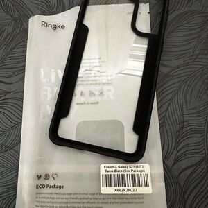 Ringke Fusion-X Galaxy S21 6.7” Case Black Clear metallic teal
